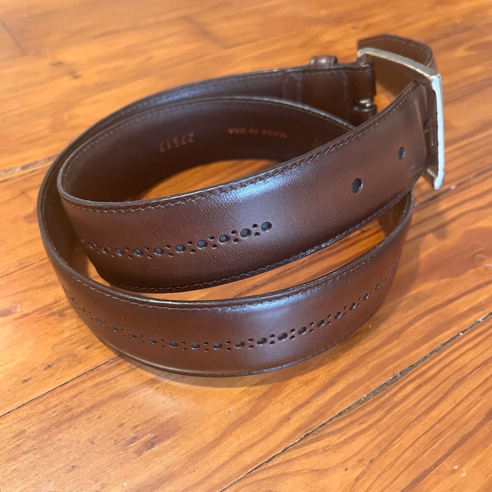 Allen Edmonds brown leather belt